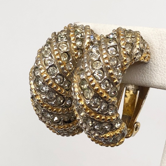Vintage KJL Kenneth Jay Lane Rhinestone Earrings - Picture 2 of 7